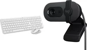Zestawy myszka + klawiatura - Klawiatura + mysz Logitech Signature Slim MK950 biała 920-012491 + Brio 100 960-001585 - miniaturka - grafika 1