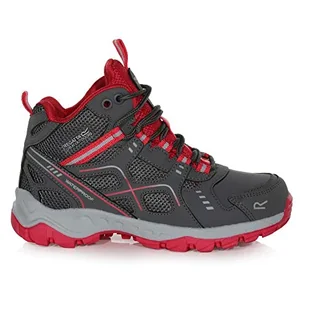 Regatta Dziecięce wodoodporne buty trekkingowe Vendeavour Junior, Granit Pnkpo, 1 UK Child - Buty dla chłopców - miniaturka - grafika 1