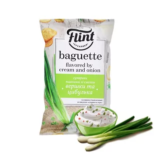 Bagietki o smaku śmietanki z cebulą Flint, 60g - Krakersy - miniaturka - grafika 1