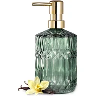 Mydelniczki i dozowniki mydła - Szklany dozownik mydła z pompką z tworzywa ABS, dozownik balsamu do kuchni i łazienki (zielony) - miniaturka - grafika 1
