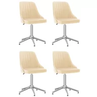 Krzesła - vidaXL Obrotowe krzesła stołowe 4 szt. kremowe obite aksamitem 3089819 - miniaturka - grafika 1