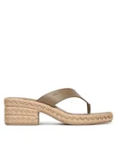 Klapki i japonki damskie - Calvin Klein Klapki Block Heel Espa 50 Thong Lth HW0HW02902 Brązowy - miniaturka - grafika 1