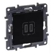 Gniazdka elektryczne - Legrand Niloe Step gniazdo podwójne USB 2xUSB C 3 A kolor czarny 863539 863539 - miniaturka - grafika 1
