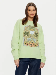 Roxy Bluza Lineup ERJFT04864 Zielony Relaxed Fit - Bluzy damskie - miniaturka - grafika 1