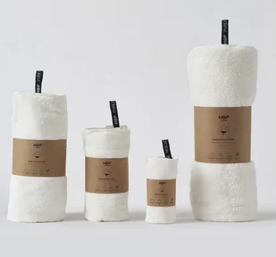 Ręcznik bawełniany Biały Naturalny 50x100 HOP Design - Ręczniki - miniaturka - grafika 1