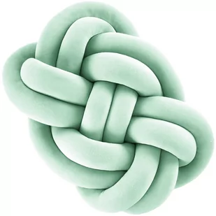 Poduszka Pleciona Supeł Knot Pillow Węzeł Miętowa - Poduszki dekoracyjne - miniaturka - grafika 1
