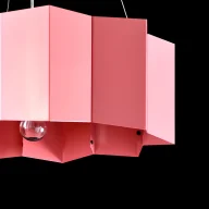 Oprawy, klosze i abażury - Różowa lampa Big Star - Gie El Home - geometryczny klosz - miniaturka - grafika 1
