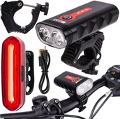 Lampki rowerowe - MalTrack Lampka Rowerowa Przód + Tył LED 360 Wodoodporna - miniaturka - grafika 1