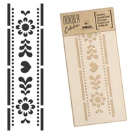 Szablony malarskie - Nakleo szablon malarski wielokrotny // ORNAMENT FOLKOWY - BORDER - Rozmiar L (45x95 cm) SZA-BOR-029_L - miniaturka - grafika 1