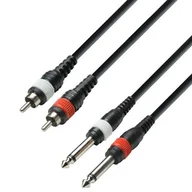 Akcesoria do nagłośnienia - Adam Hall K3 TPC 0300 M - Kabel audio 2 x męski RCA na 2 x 6,3 mm Jack Mono, 3 m K3TPC0300M - miniaturka - grafika 1