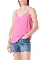 Koszulki i topy damskie - ONLY Onlanna Sl Mix Lace Singlet WVN Top damski, Super Pink, XS - miniaturka - grafika 1