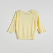 Reserved - Gładki sweter - Żółty