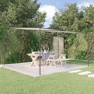 vidaXL Altana, biała, 4x4 m, 180 g/m², tkanina i stal - Altany ogrodowe - miniaturka - grafika 1