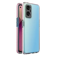 Etui i futerały do telefonów - Spring Case etui Realme 9i, Oppo A36 / A76 / A96 silikonowy pokrowiec z ramką jasnoróżowe - miniaturka - grafika 1