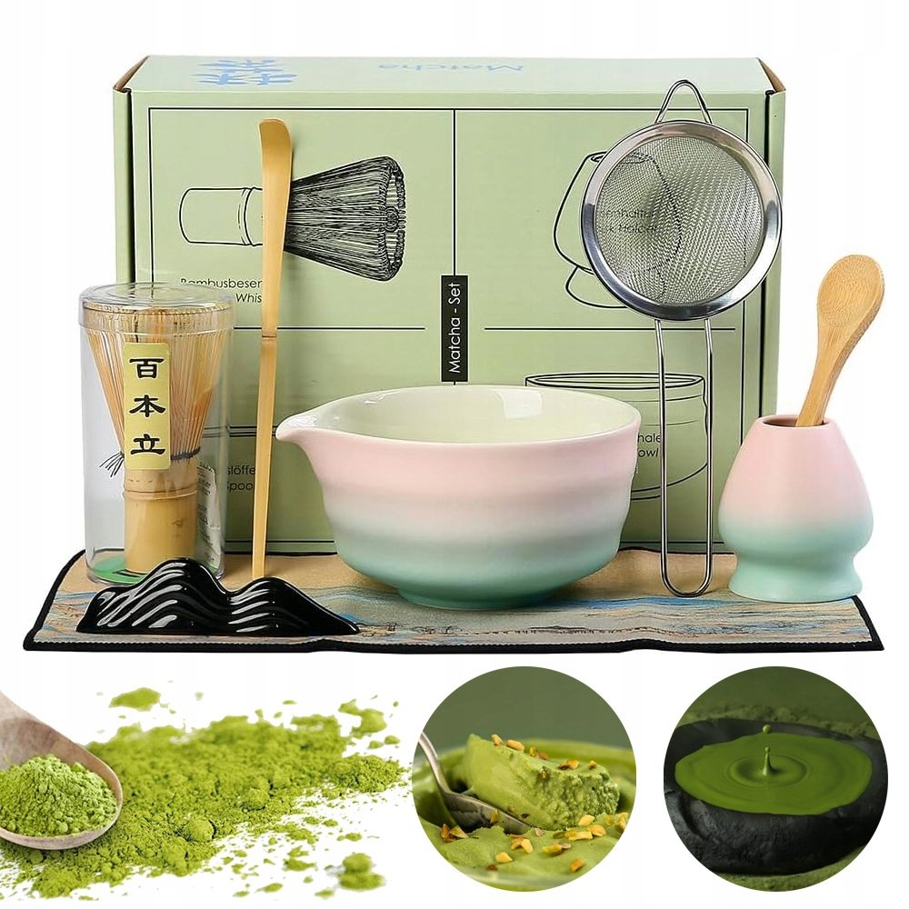 Zestaw Do Herbaty Matcha, Chasen, Chashaku, Miotełka, Podstawka Prezentowy