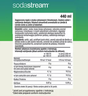 SODASTREAM Syrop SodaStream LEMON LIME 440 ml 6276-uniw - Śmietanki i dodatki do kawy - miniaturka - grafika 1