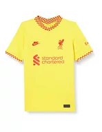 Koszulki męskie - Nike Męski T-shirt, Chrome Yellow/Rush Red, M DB6246 - miniaturka - grafika 1