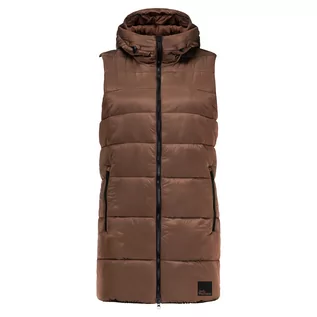 Kamizelki kolarskie - Damska Kamizelka pikowana JACK WOLFSKIN EISBACH VEST W 1206991-5141 – Brązowy - grafika 1