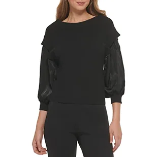 DKNY Damska koszulka, czarny, XS - Koszulki i topy damskie - miniaturka - grafika 1