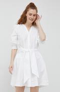 Sukienki - Tommy Hilfiger sukienka bawełniana kolor biały mini rozkloszowana - miniaturka - grafika 1