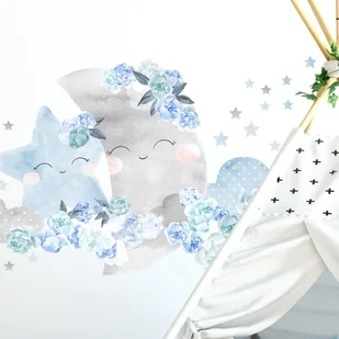 Naklejka ścienna Księżyc Niebieski - Wyposażenie pokoiku dziecięcego - miniaturka - grafika 1