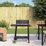 Grille - VidaXL Grill węglowy na kółkach, czarny, stalowy - miniaturka - grafika 1