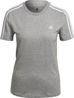 Koszulki i topy damskie - Adidas Koszulka adidas Essentials Slim 3-Stripes GL0785 GL0785 szary S - miniaturka - grafika 1
