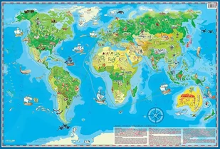 Świat Młodego Odkrywcy MIDI mapa ścienna dla dzieci - naklejka, 100x70 cm - Naklejki na ścianę - miniaturka - grafika 1