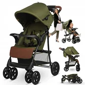 Wózki dziecięce - WÓZEK SPACEROWY SPACERÓWKA LEKKI SKŁADANY ZWROTNY DUŻE KOŁA +TORBA LIONELO - miniaturka - grafika 1