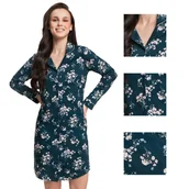 Bielizna nocna - Koszula nocna damska LUNA kod 42 rozpinana w kwiaty [XL] - miniaturka - grafika 1