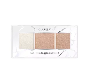 Claresa, Paleta rozświetlaczy TOO GLAM TO GIVE A DAMN 11 rosy glow - Rozświetlacze do twarzy i ciała - miniaturka - grafika 1
