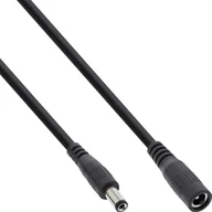 Kable - Kabel zasilający InLine InLine® DC extension cable, DC plug male/female 5.5x2.1mm, AWG 18, black, 3m - miniaturka - grafika 1