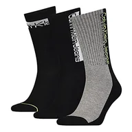 Skarpetki męskie - Calvin Klein Męskie skarpety Crew Sock Calvin Klein Jeans Athleisure Men's Crew Socks 3-pak, czarny, rozmiar uniwersalny - miniaturka - grafika 1