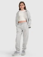 Spodnie i spodenki dla dziewczynek - 4F Spodnie dresowe joggery dziewczęce - szare 122 (6-7 lat) - miniaturka - grafika 1