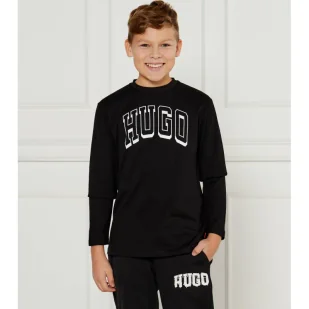 HUGO KIDS Longsleeve Regular Fit - Koszulki dla chłopców - miniaturka - grafika 1