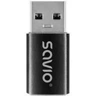Adaptery i przejściówki - Adapter USB-C - USB 3.1 SAVIO AK-81 Czarny - miniaturka - grafika 1
