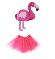 Stroje karnawałowe - Zestaw Strój Flaming TuTu Różowa 30cm Czapka 2el MK643 - miniaturka - grafika 1