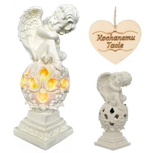 ZNICZ dla TATY ANIOŁ SOLARNY do ogrodu lub na grób - Lampiony i znicze - miniaturka - grafika 1