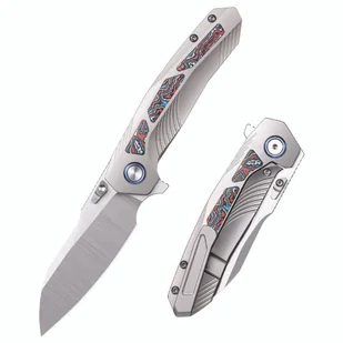 Nóż składany Remette Kestrel Gray Titanium/Multicolored Carbon Fiber, Satin CPM S35VN (RTPO-B) - Noże - miniaturka - grafika 1