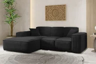 Narożniki - Sofa w kształcie L SIENA narożnik tkanina Poso czarny lewy - miniaturka - grafika 1