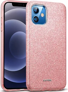 Etui na telefon iPhone 12 / 12 Pro brokatowe etui ochronne TPU, różowe złoto - Etui i futerały do telefonów - miniaturka - grafika 1