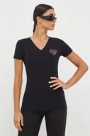 Koszulki sportowe damskie - Guess t-shirt damski kolor czarny - miniaturka - grafika 1