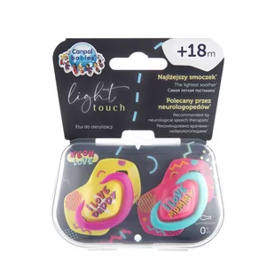 Canpol Babies smoczek silikonowy 18m-cy symetryczny Neon Love różowy - Smoczki uspokajające - miniaturka - grafika 1