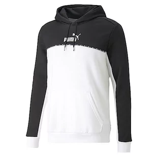 PUMA Męska bluza z kapturem Ess Block X Tape Fl Sweat - Bluzy męskie - miniaturka - grafika 1