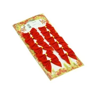 Ozdoby bożonarodzeniowe - Kokarda tekstylna 4 x 5 cm 12 sztuk czerwono-złoty - miniaturka - grafika 1