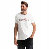 Koszulki męskie - Bawełniany męski t-shirt z printowanym logotypem biały V1 OM-TSPT-0211 XXL - miniaturka - grafika 1