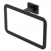 Półki łazienkowe - Caro czarny uchwyt ręcznik kwadratowy wieszak - miniaturka - grafika 1