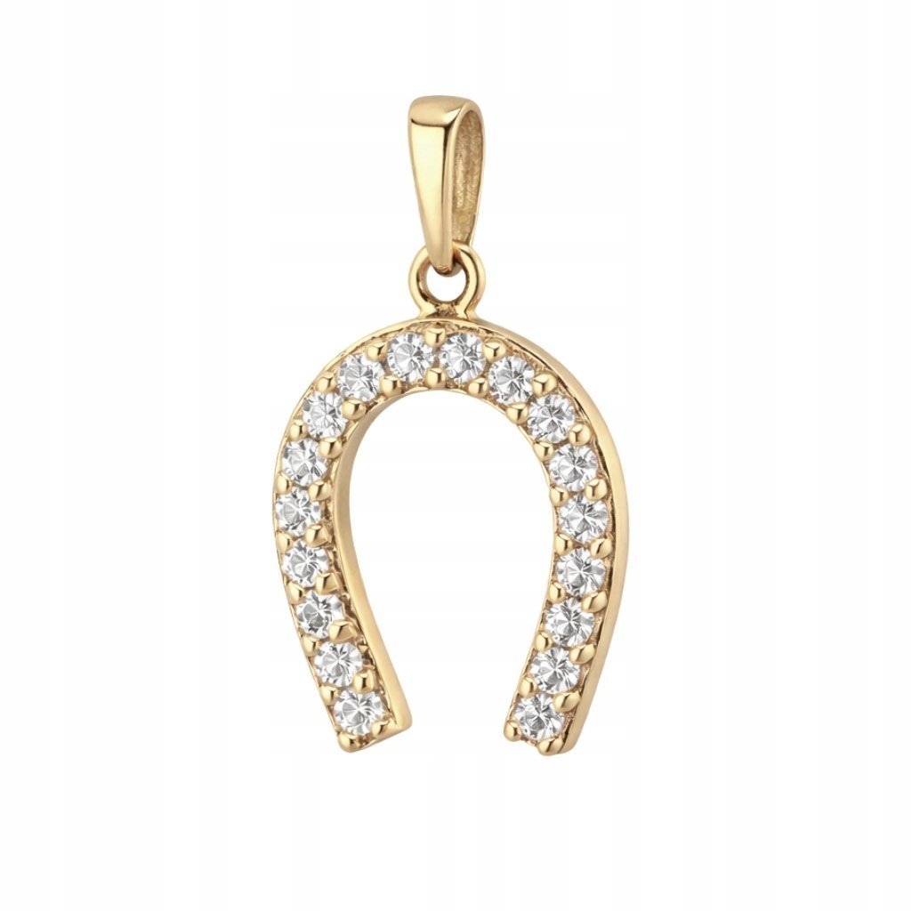 Zawieszka podkowa z cyrkoniami ze złota pr. 585, 14K