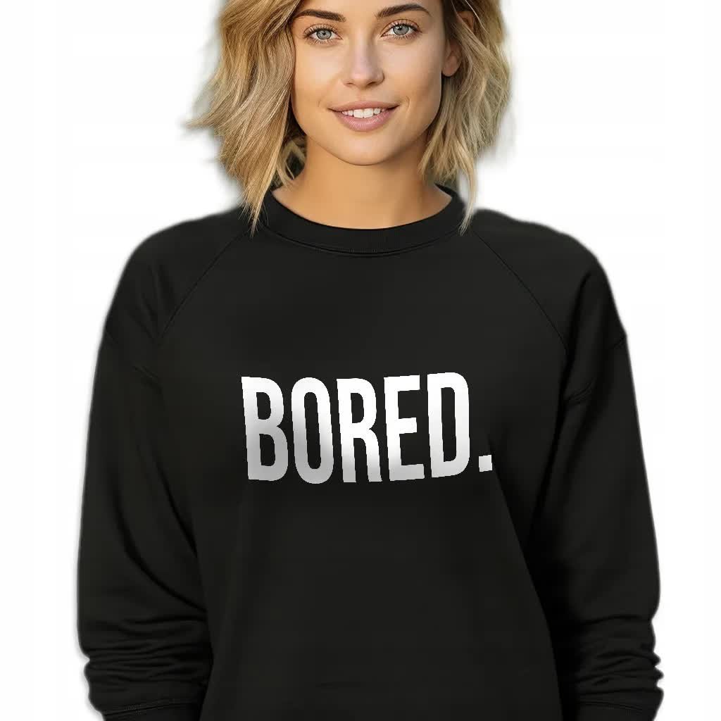CZARNA BLUZA DAMSKA Dresowa BORED. LYRICS WZORY Rozmiar S