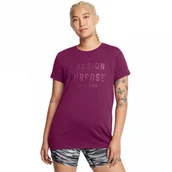 Koszulki i topy damskie - Damska koszulka treningowa Under Armour Project Rock W Hwt Passion SS - fioletowa - miniaturka - grafika 1